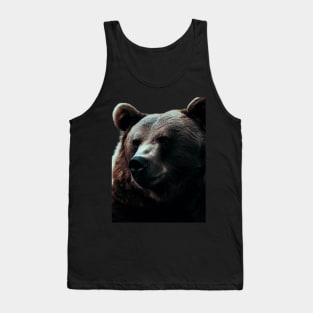 A brown bear in nature that looks cute and cuddly looks warm. Tank Top